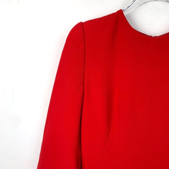 Alexander McQueen Red Round-Neck Half-Sleeve Dress Size 38 S Viscose Blend Made - Picture 7 of 8